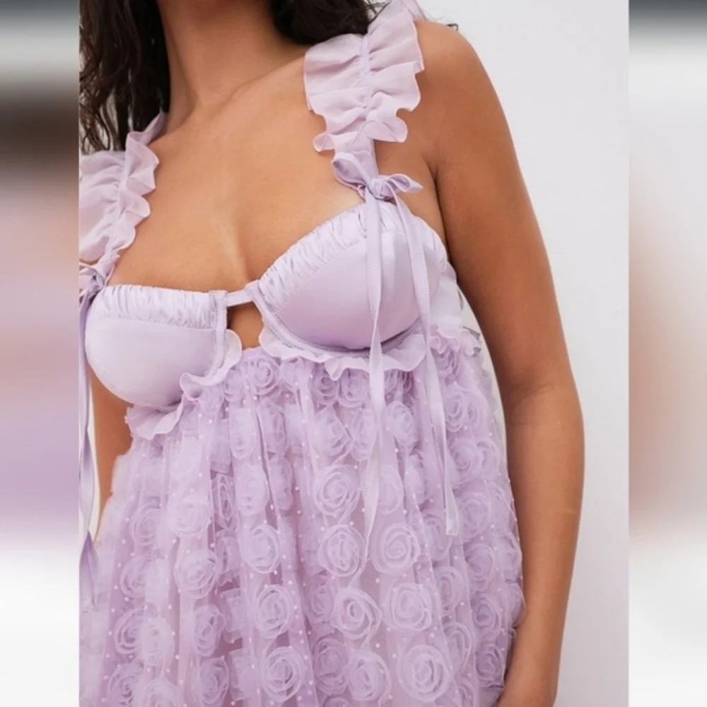 For The Love And Lemons Poppy Lilac‎ Mini Dress